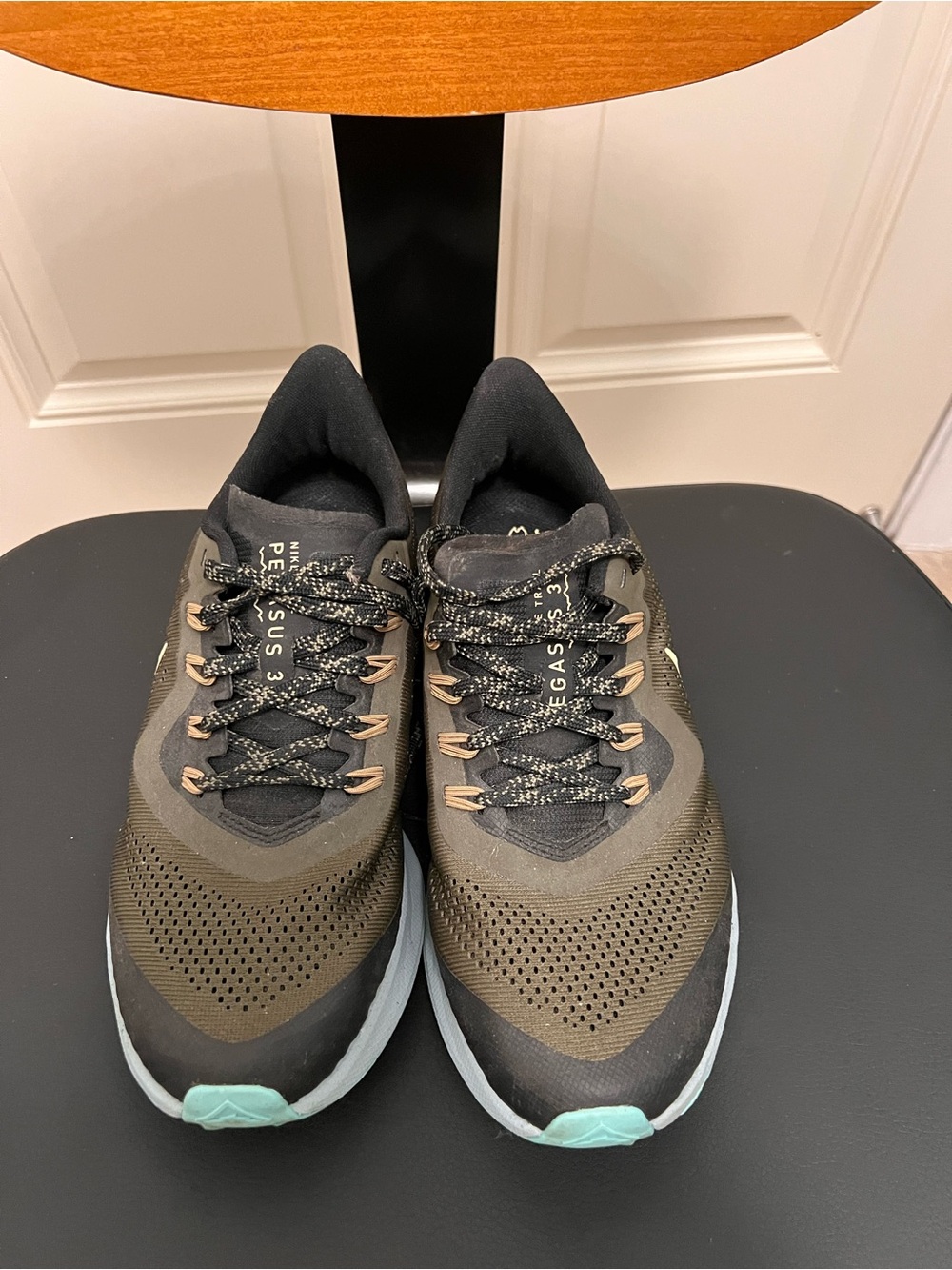 Nike Olive Green and Mint Running Sneakers